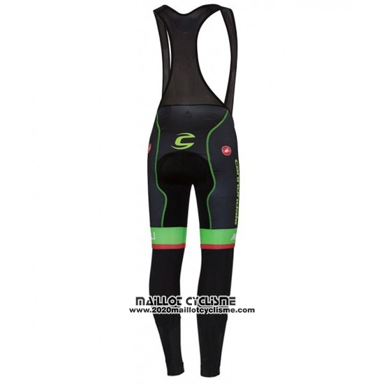 2016 Maillot Ciclismo Cannondale Noir et Vert Manches Longues et Cuissard